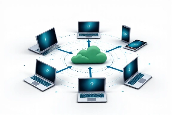 Illustration of data collection process with various digital devices and data points