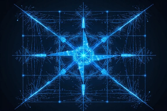 Abstract visual of risk assessment matrix with neon blue highlights